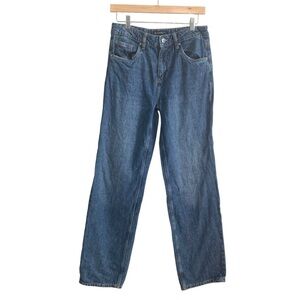 Piombo Medium Wash Mid Rise Loose Straight Leg Italian Jeans Size 42/US 28